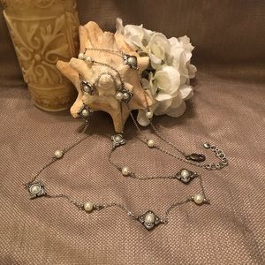 Brighton Pearl and Silver Long Necklace
